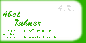 abel kuhner business card